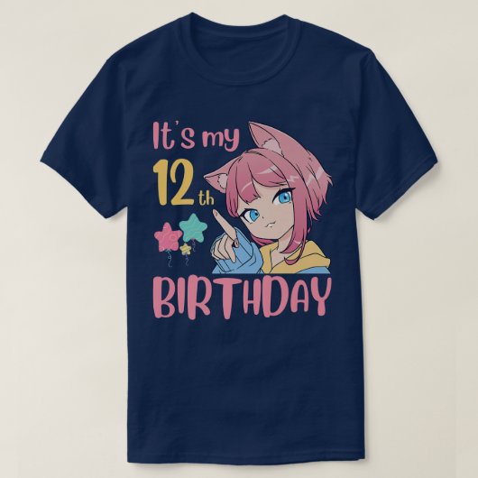 12誕生日アニメ誕生日ガール12年 Tシャツ (デザイン正面)