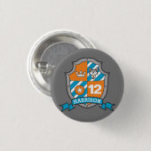 12誕生日オレンジ色のグレーの犬のクレスト年齢ボタン 缶バッジ (正面&裏面)