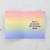 12誕生日カラフル:レインボー# 12、名前をカスタムする カード (内部)