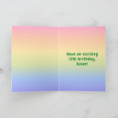 12誕生日カラフル:レインボー# 12、名前をカスタムする カード (内部)