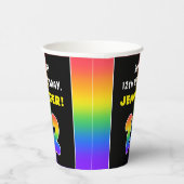 12誕生日カラフル:レインボー# 12、名前をカスタムする 紙コップ (右)