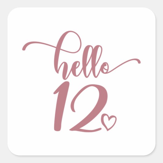 12誕生日ガールズハロー12かわいい12年12 スクエアシール (正面)