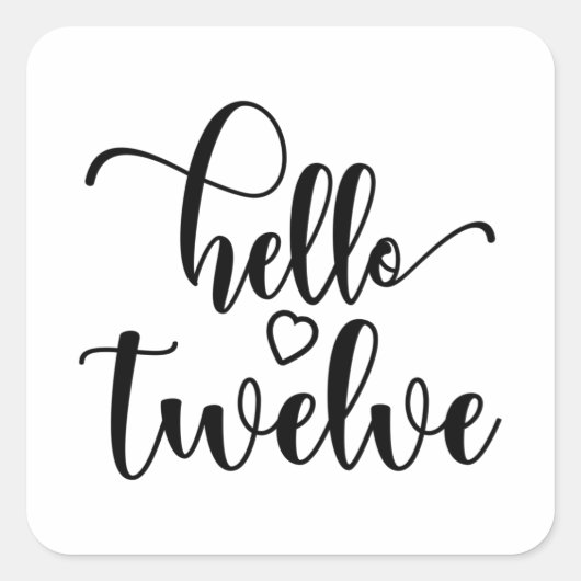 12誕生日ガールズハロー12かわいい12年12 スクエアシール (正面)