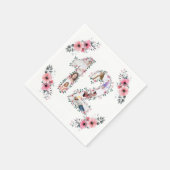 12誕生日ガールフラワーフォトコラージホワイト スタンダードカクテルナプキン (角)