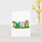 12誕生日ゴルフテーマ12歳キッズスポーツPa カード (黄色い花)