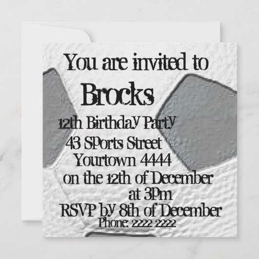 12誕生日サッカーをテーマにした招待状 招待状 (裏面)