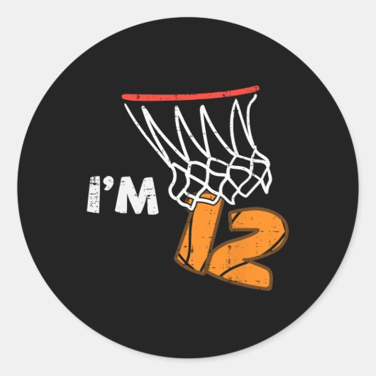 12誕生日スケットルIm 12 12歳Bday Bo ラウンドシール (正面)