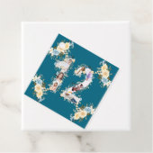 12誕生日ティール(緑がかった色)フラワーフォトコラージイエロー フェイバータグ (インサイチュ)