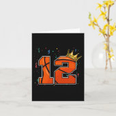 12誕生日バスケットボールビッグナンバー12歳棋士 カード (黄色い花)