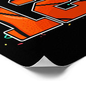 12誕生日バスケットボールビッグナンバー12歳棋士 ポスター (角)