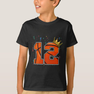 12誕生日バスケットボールビッグナンバー12歳棋士 Tシャツ