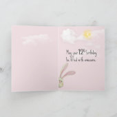 12誕生日バニーオンピンク カード (内部)