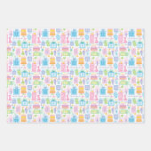 12誕生日パステルピンクケーキプレゼントバルーン ラッピングペーパーシート (正面3)