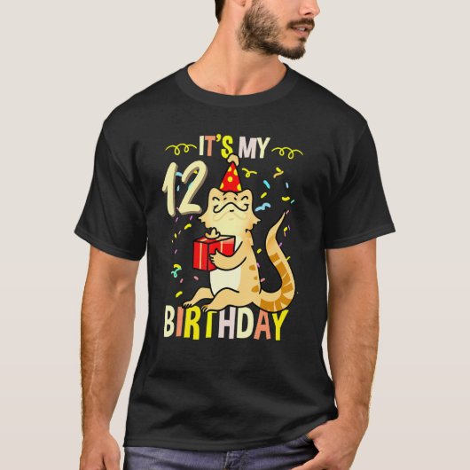 12誕生日ヒゲ竜トカゲ Tシャツ (正面)