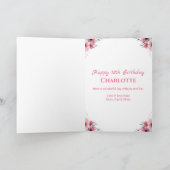 12誕生日フォトコラージガールピンク花白 カード (内部)