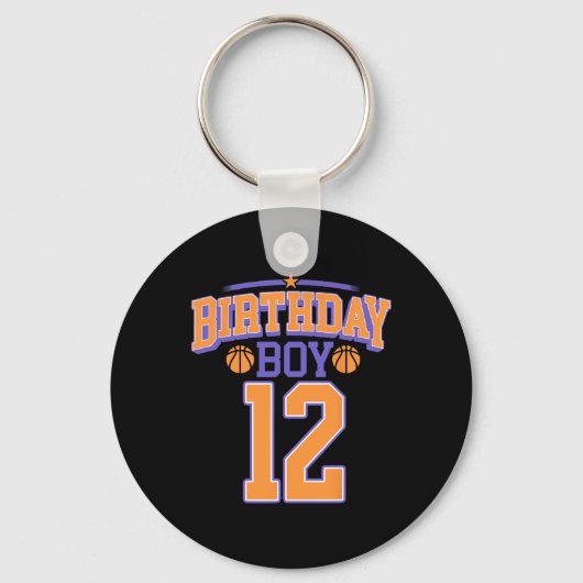 12誕生日ボーイバスケットボール恋人12歳Bd キーホルダー (正面)