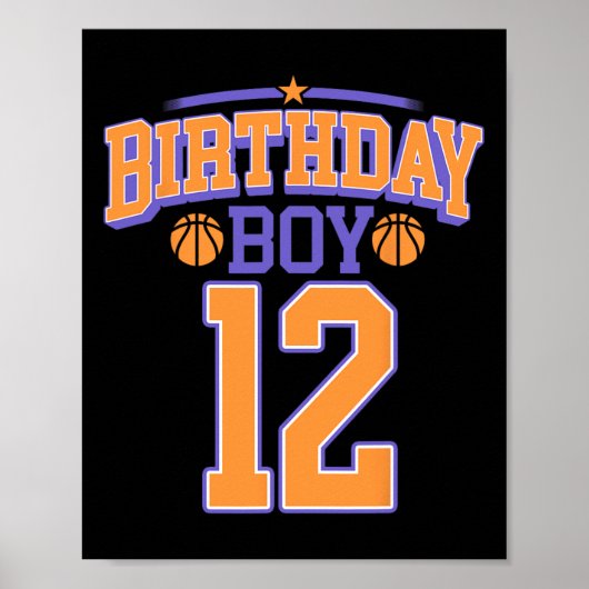12誕生日ボーイバスケットボール恋人12歳Bd ポスター (正面)