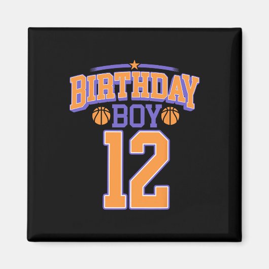 12誕生日ボーイバスケットボール恋人12歳Bd マグネット (正面)
