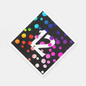 12誕生日レインボンドットオンブラック スタンダードランチョンナプキン (角)