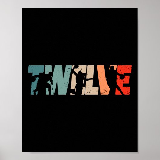 12誕生日レトロバスケットボール12歳ボーイギ ポスター (正面)