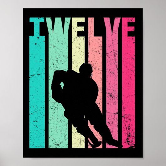 12誕生日レトロホッケーラバー12歳Bir ポスター (正面)