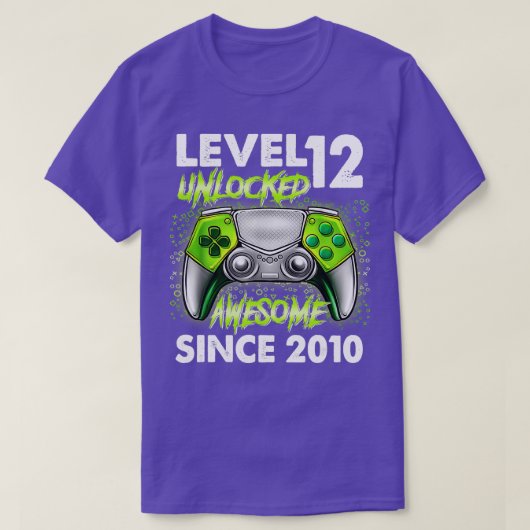 12誕生日レベル12ロック解除素晴らし2010ビデオ Tシャツ (デザイン正面)