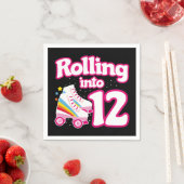 12誕生日ローラースケートで滑る12歳スケート スタンダードカクテルナプキン (インサイチュ)