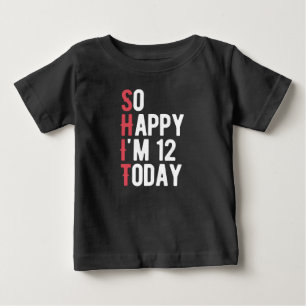 12誕生日嬉しい今日のギフト12だおもしろい ベビーTシャツ
