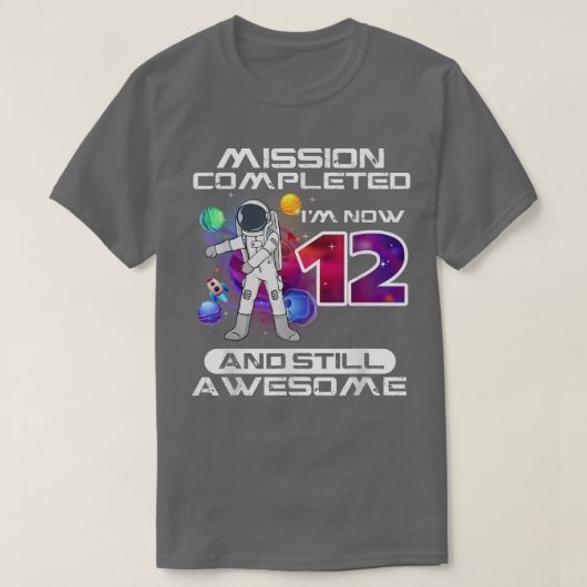 12誕生日宇宙飛行士宇宙恋人12歳B Tシャツ (デザイン正面)