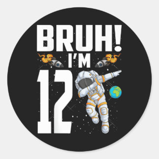 12誕生日宇宙飛行士Bruh Im 12歳誕生 ラウンドシール