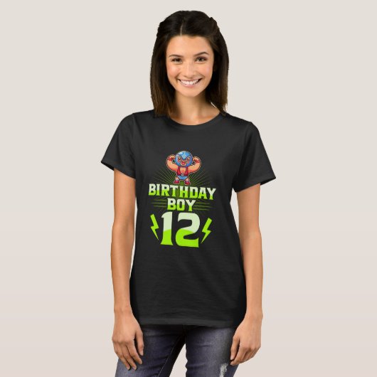 12誕生日少年12歳レスリングレスル Tシャツ (正面フル)