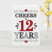 12誕生日応援の赤い白の黒のパターン カード (黄色い花)