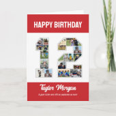 12誕生日記念日Number 12フォトコラージュ カード (正面)