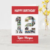 12誕生日記念日Number 12フォトコラージュ カード (黄色い花)