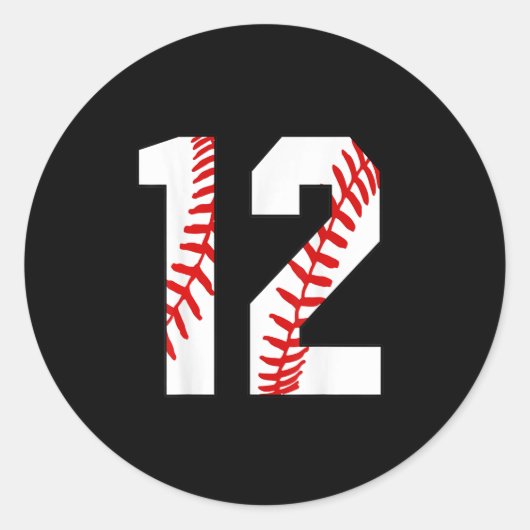 12誕生日野球・ビッグナンバー12 ラウンドシール (正面)