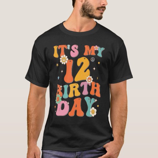 12誕生日12歳のヴィンテージGroovy Tシャツ (正面)