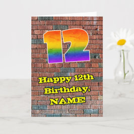 12誕生日:おもしろいグラフィティインスパイアレインボー12 カード