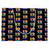 12誕生日:おもしろいレインボーイベント第12パターン ラージペーパーバッグ (裏面)
