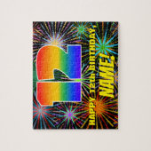 12誕生日:おもしろい、お祝カラフルい花火 ジグソーパズル (縦)