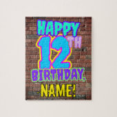 12誕生日~おもしろい、アーバングラフィティインスパイアルック ジグソーパズル (縦)