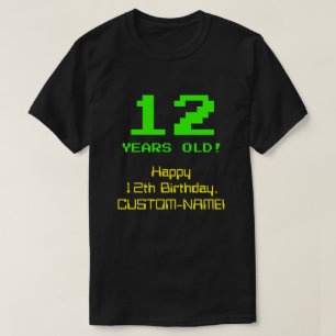 12誕生日:おもしろい、8ビットルック、Nerdy/オタク系の「12」 Tシャツ