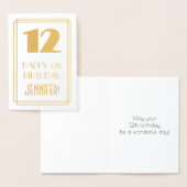 12誕生日:インスパイアアールデコの外観「12」 & Name 箔カード (ディスプレー)