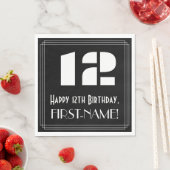 12誕生日:インスパイアアールデコ検索"12" +名前 スタンダードランチョンナプキン (インサイチュ)