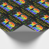 12誕生日:カラフル音楽シンボル、レインボー12 ラッピングペーパー (角)