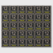 12誕生日:フローラ花数名前をカスタムする ラッピングペーパー (フラット)