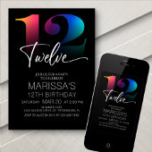 12誕生日 モダン 招待状