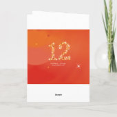 12誕生日 – 数字12の星 – 赤 – 年齢 カード (裏面)