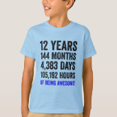 12誕生日//男おもしろいの子の誕生日カウントダウン Tシャツ (正面)