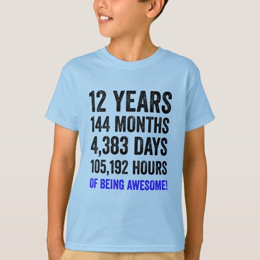 12誕生日//男おもしろいの子の誕生日カウントダウン Tシャツ (正面)