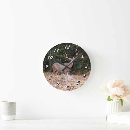 12選択する数 – 野生の鹿クロック ラウンド壁時計 (ホーム)